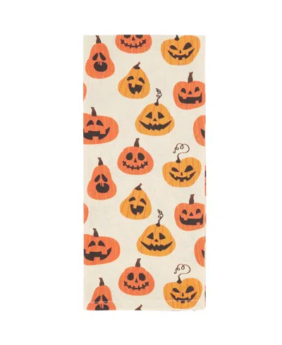 Saro Lifestyle Spice Of Fall Pumpkin Kitchen Towel Set Of 4,18"x28" In Orange