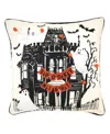Saro Lifestyle Spooky Night Haunted House Down Filled Decorative Pillow, 18" X 18" In Brown
