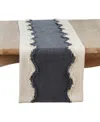 Saro Lifestyle Squiggle Fringed Table Runner, 16" X 72"