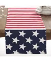 Saro Lifestyle Star Spangled American Flag Design Table Runner In Red