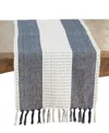 Saro Lifestyle Stitched Banded Table Runner, 16" X 72" In Blue
