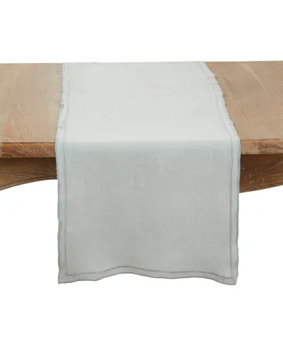 Saro Lifestyle Stonewashed Overlock Edge Table Runner, 16" X 72"