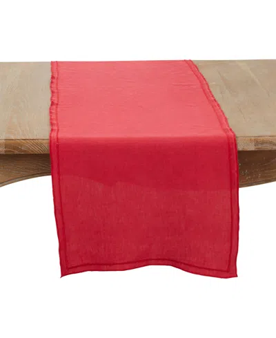 Saro Lifestyle Stonewashed Overlock Edge Table Runner, 16" X 72"