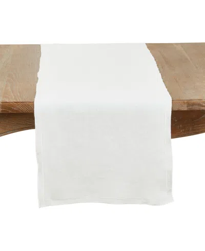 Saro Lifestyle Stonewashed Overlock Edge Table Runner, 16" X 72"