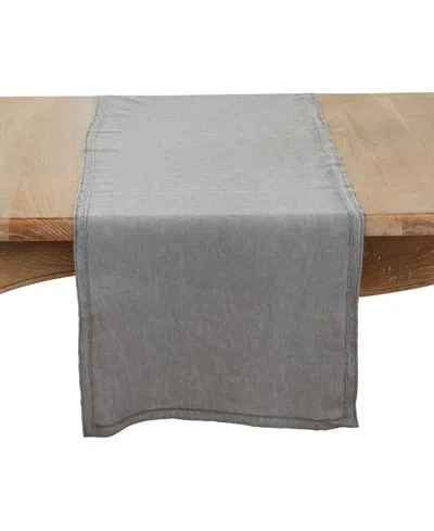 Saro Lifestyle Stonewashed Overlock Edge Table Runner, 16" X 72"