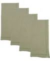 Saro Lifestyle Stonewashed Overlock Linen Edge Napkins, 20" X 20" In Olive