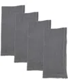 Saro Lifestyle Stonewashed Overlock Linen Edge Napkins, 20" X 20" In Slate