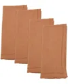 Saro Lifestyle Stonewashed Overlock Linen Edge Napkins, 20" X 20" In Terracotta