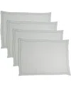 Saro Lifestyle Stonewashed Overlock Linen Edge Placemats, 14" X 20" In Blue Gray