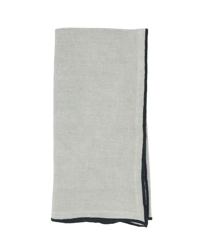 Saro Lifestyle Stonewashed Stitch Border Table Napkins Set Of 4,20"x20" In Gray