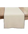 Saro Lifestyle Stonewashed Stitched Edge Table Runner, 16"x72" In Black,natural