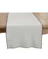 Saro Lifestyle Stonewashed Stitched Edge Table Runner, 16"x72" In Blue-grey