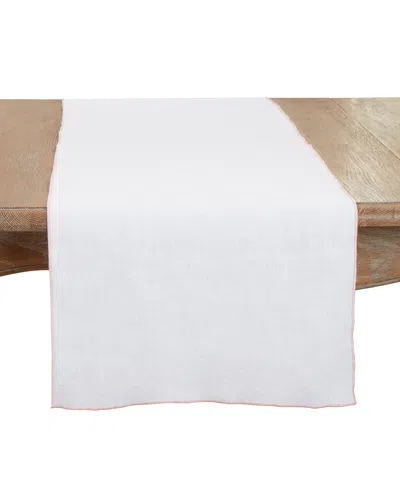 Saro Lifestyle Stonewashed Stitched Edge Table Runner, 16"x72" In Pink
