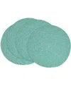 Saro Lifestyle Stripe Of Mint Placemats, 15" Round In Green