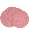 Saro Lifestyle Stripe Of Mint Placemats, 15" Round In Red