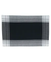 Saro Lifestyle Striped Border Design Placemats, Set Of 4, 19" X 13" In Black