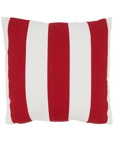 Saro Lifestyle Striped Pillow In Red