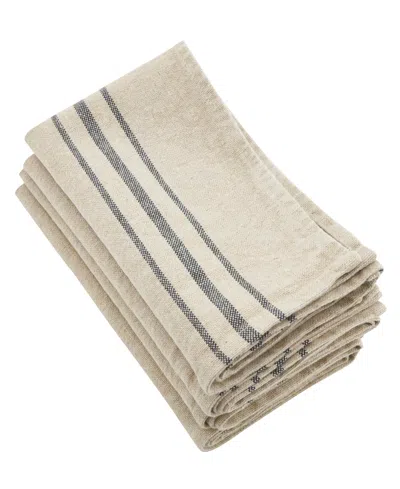 Saro Lifestyle Striped Table Napkins, Set Of 4 In Neutral