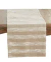 Saro Lifestyle Striped Table Runner, 16" X 72" In Brown
