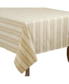 Saro Lifestyle Striped Tablecloth In Khaki