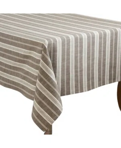 Saro Lifestyle Striped Tablecloth In Pewter
