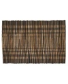 Saro Lifestyle Striped Water Hyacinth Placemat Set Of 4 In Brown