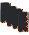 Saro Lifestyle Sweet Edge Scalloped Napkin, Set Of 4 In Black