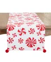 Saro Lifestyle Sweet Peppermint Candy Table Runner, 16" X 54" In Red