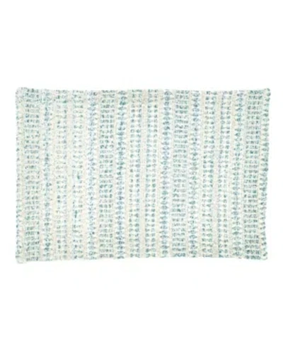 Saro Lifestyle Table Placemats With Woven Line Design Set Of 4, 20" X 14" In Open Blue
