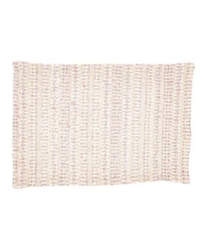 Saro Lifestyle Table Placemats With Woven Line Design Set Of 4, 20" X 14" In Pink