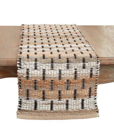 Saro Lifestyle Tailored Stripe Table Runner, 14"x72" In Natural