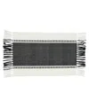 Saro Lifestyle Tassel Trimmed Stripe Placemat Set Of 4, 14"x20" In Black