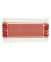 Saro Lifestyle Tassel Trimmed Stripe Placemat Set Of 4, 14"x20" In Orange