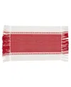 Saro Lifestyle Tassel Trimmed Stripe Placemat Set Of 4, 14"x20" In Red