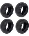 Saro Lifestyle Textured Capiz Napkin Rings, Set Of 4 In Black