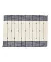 Saro Lifestyle Thin Stripe Placemats Set Of 4,14"x20" In Navy Blue