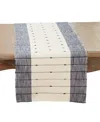 Saro Lifestyle Thin Stripe Table Runner, 16"x72" In Navy Blue