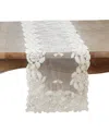 Saro Lifestyle Threaded Lace Net Table Runner, 15" X 72"