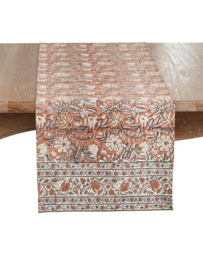 Saro Lifestyle Timeless Decorative Table Runner In Printed Floral In Multi