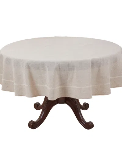 Saro Lifestyle Timeless Solid Linen Blend Tablecloth, 70" Round In Brown
