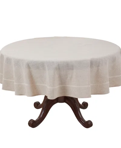 Saro Lifestyle Timeless Solid Linen Blend Tablecloth, 90" Round In Brown