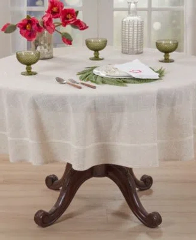 Saro Lifestyle Timeless Solid Linen Blend Tablecloth In Neutral
