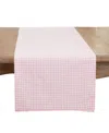 Saro Lifestyle Traditional Gingham Table Runner, 16"x72" In Pink