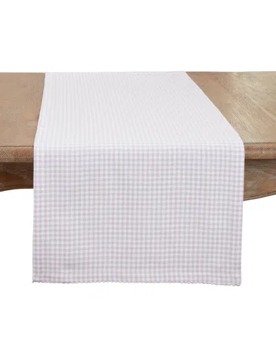 Saro Lifestyle Traditional Gingham Table Runner, 16"x72" In Burgundy
