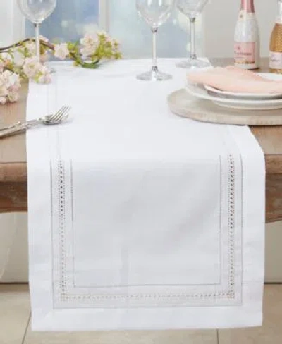 Saro Lifestyle Traditional Hemstitch Collection In White