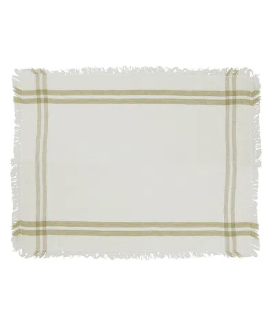 Saro Lifestyle Trendy Fringed Stripe Placemat Set Of 4,13"x19" In Natural
