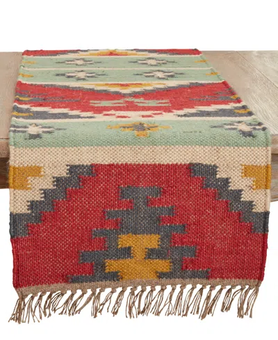 Saro Lifestyle Tribal Tapestry Kilim Table Runner, 16" X 72" In Multi