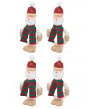 Saro Lifestyle Twinkle Hat Santa Napkin Ring, Set Of 4 In Multi