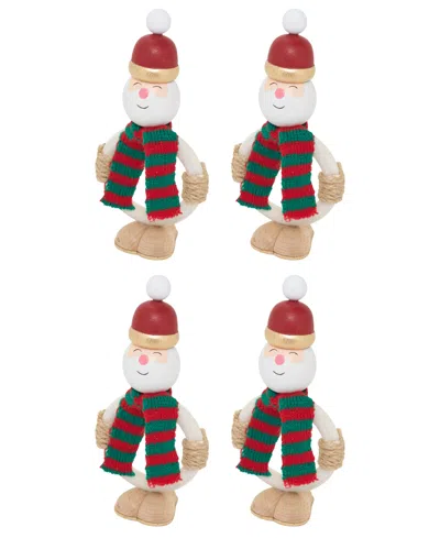 Saro Lifestyle Twinkle Hat Santa Napkin Ring, Set Of 4 In Multi