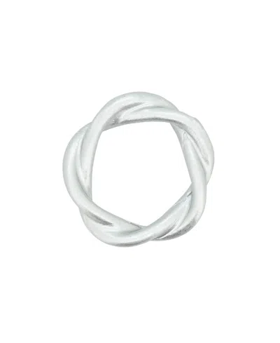 Saro Lifestyle Twisted Resin Napkin Ring Set Of 4,set In Silver